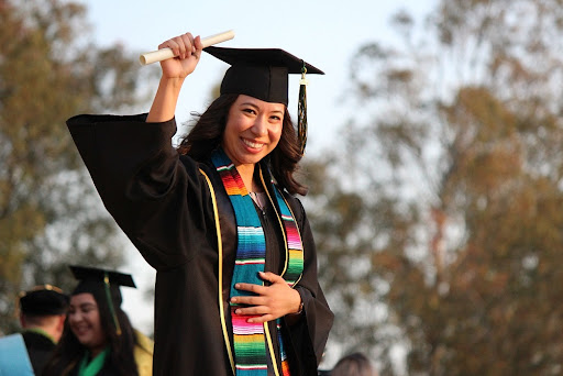 A women graduating from college