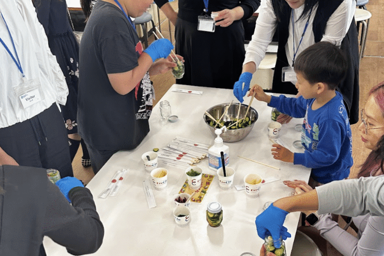 Inquiry-Based Learning Experience / OWIS Experience Day at One Word International School Osaka. Children participating in activities and parents learning how the IB curriculum works