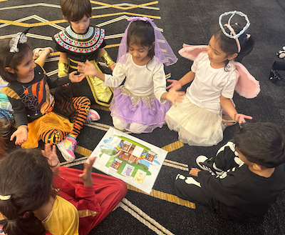 Preschoolers at OWIS Suntec learning music | Well-rounded education at international school in city centre of Singapore