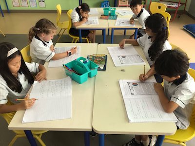 Visual representation of OWIS Nanyang Primary students immersed in IBPYP, delving into the exploration of space as a thematic focus