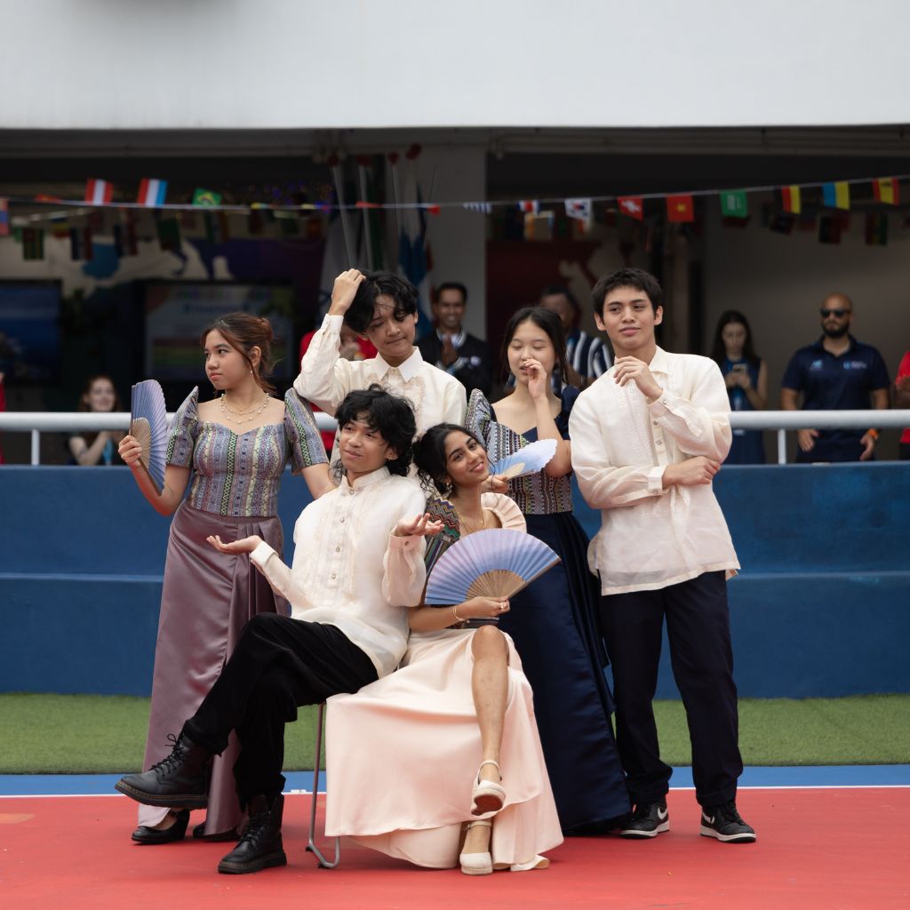 group of students at international day in national costume