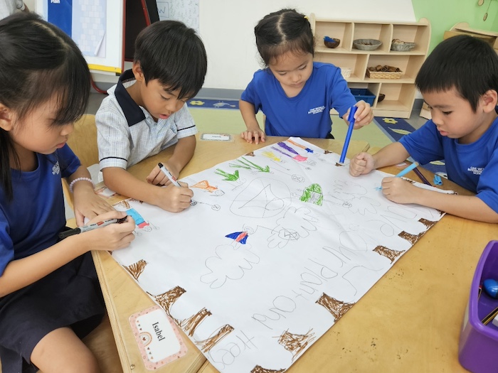 OWIS Nanyang Early Childhood students felt it was necessary to speak out for their planet Earth, and therefore, they created a poster to spread awareness for plants and trees.