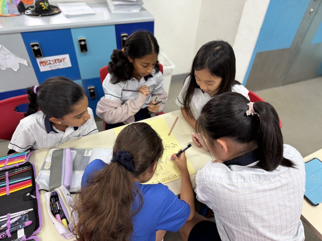 students in a group project