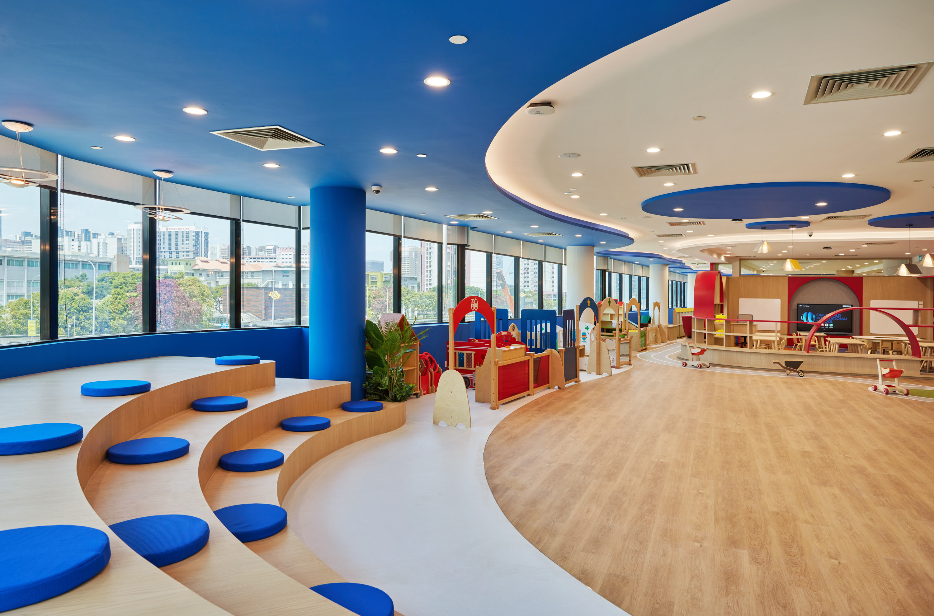 The Friendship Hall, a multipurpose common area where children can gather and exchange ideas and perspectives.