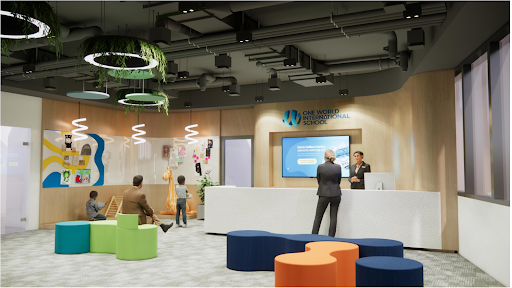 The reception area at OWIS Newton